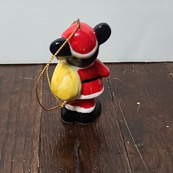 Vintage Disney Mickey Mouse Santa Hanging Christmas Tree Ornament Japan - Picture 4 of 10